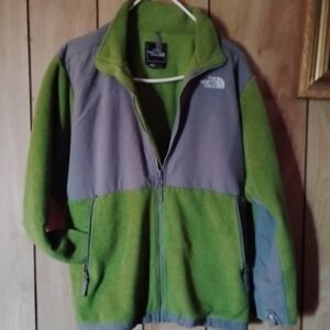 The North Face Green and Gray Fleece Jacket